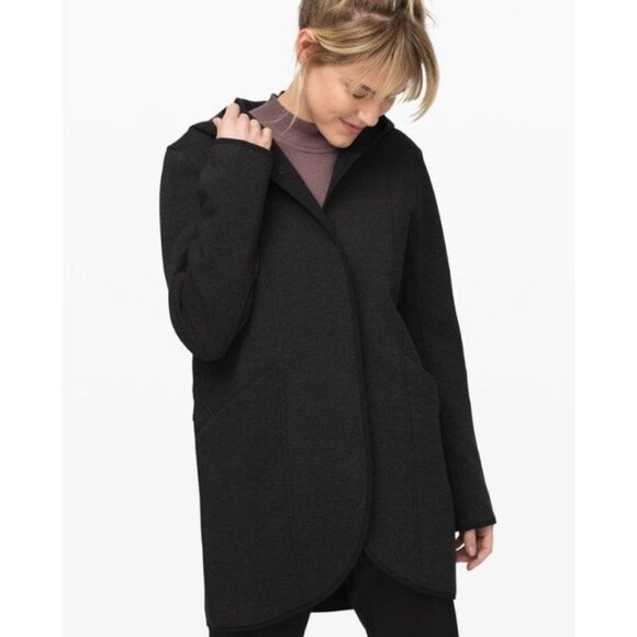 LULULEMON URBAN HORIZONS JACKET WOMENS Small REVERSIBLE HEATHERED GRAY BLACK - Picture 2 of 12